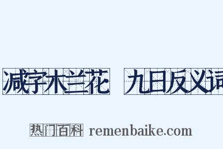 减字木兰花·九日反义词是什么意思的图片